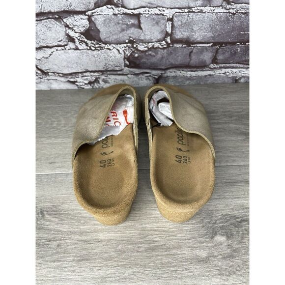 Papillio Birkenstock Metallic Silver Shimmer Cork Wedge Slide Sandals Women 40EU - Picture 7 of 16